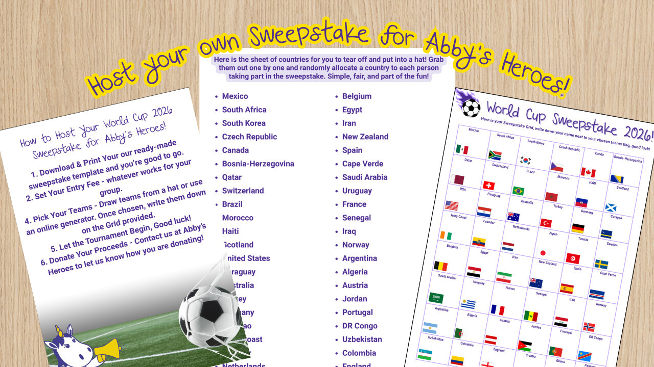 World Cup Sweepstake for Abby's Heroes